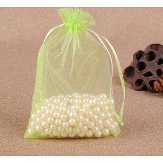 👉 Groen 100 PCS geschenk zakken sieraden organza zakje bruiloft verjaardag partij drawable zakjes Gift Bag grootte: 7X9cm (fruit groen) 8226890113107