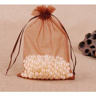 👉 100 PCS geschenk zakken sieraden organza zakje bruiloft verjaardag partij drawable zakjes Gift Bag grootte: 7X9cm (koffie) 8226890258327