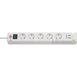 👉 Wit Brennenstuhl Bremounta Extension Socket 5-way 2x USB white 3m H05VV-F 3G1.5 4007123657025