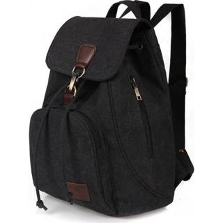 👉 Laptoptas zwart canvas vrouwen Women Student Laptop Bag Backpack(Black) 8226890256415