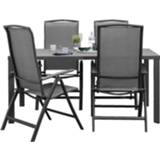 👉 Tuinset grijs Textileen#Aluminium#Glas Le Sud Cannes standenstoel Limousin - 5-delig Leen Bakker 8714901705910