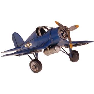 👉 Vliegtuig blauw metalen F4U - Corsair blauw-