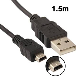 👉 Zwart active computer USB 2.0 AM naar Mini 5pin USB-kabel, lengte: 1.5m (zwart) 6922213917323