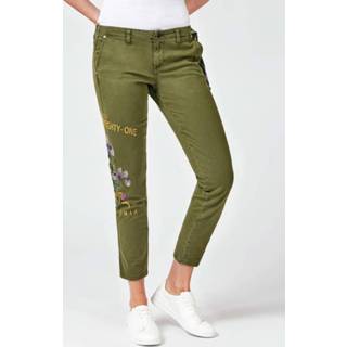 👉 Broek donkergroen vrouwen Met Detail Op De Voorkant 7613388875288