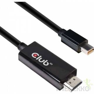 👉 Kabel adapter zwart CLUB3D CAC-1182 video 2 m Mini DisplayPort HDMI Type A (Standaard) 8719214471217