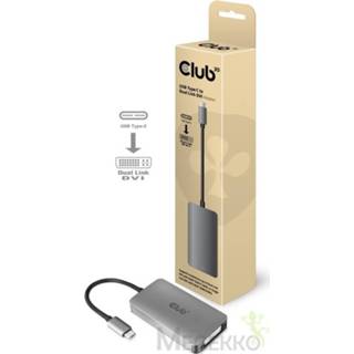 👉 Grijs CLUB3D cac-1510 USB C DVI-D Dual link 8719214471286
