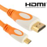 Projector oranje goud 1 5 m geplateerde Micro HDMI 19 Pin HDMI-kabel 1.4 versie ondersteuning 3D / HD TV XBOX 360 PS3 DVD-speler etc(Orange) 6922123155358