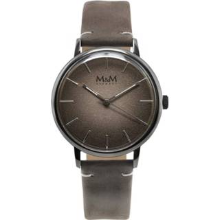 👉 Horloge eraalglas bruin mannen quartz analoog gesp zilver rond active polshorloge M&M Germany M11952-989 New classic Heren 4041299114586
