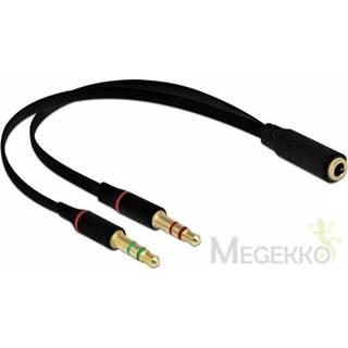 👉 Audiokabel zwart DeLOCK 65967 audio kabel 0,2 m 3.5mm 2 x 4043619659678