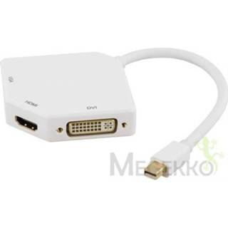 👉 Kabel adapter wit Deltaco DP-MULTI2 video 0,15 m Mini DisplayPort DVI-D + VGA (D-Sub) HDMI 7333048007667