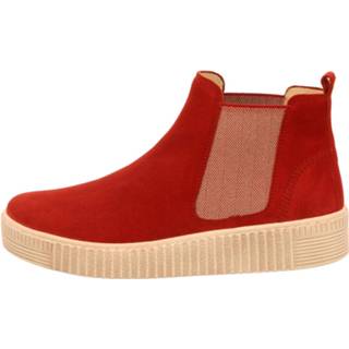 👉 Vrouwen rood buitenmateriaa leer Chelsea boots