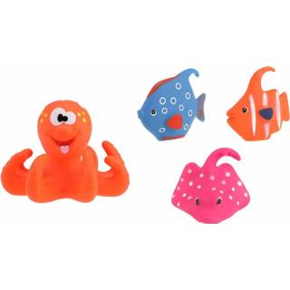 👉 Oranje kunststof junior Toi Toys waterdiertjes octopus met vissen 17 cm 8719817503797