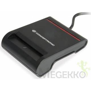 👉 Geheugenkaartlezer zwart Conceptronic SCR01B smart card reader USB 2.0 4015867208427