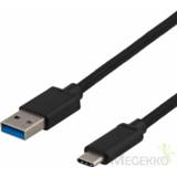 👉 Zwart Deltaco USBC-1152 USB-kabel 1 m 3.0 (3.1 Gen 1) USB A 7333048030245