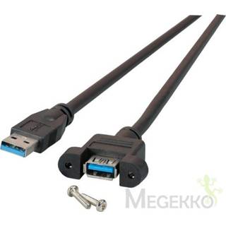 👉 Zwart mannen vrouwen EFB Elektronik K5265SW.1 USB-kabel 1 m USB A Mannelijk Vrouwelijk 4049759134310