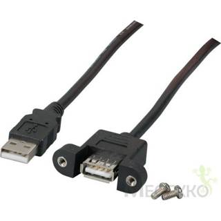 👉 Zwart mannen vrouwen EFB Elektronik K5291SW.1V2 USB-kabel 1 m USB A Mannelijk Vrouwelijk 4049759132576