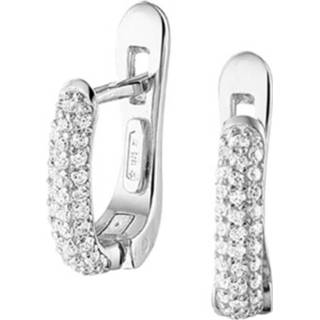 👉 Zirkonia zilver rhodium active Slanke Klapcreolen van Gepolijst met
