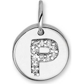 👉 Bedel zilver active Letter P Hanger van met Zirkonia?s