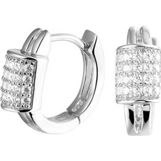 👉 Zirkonia zilver active Abstracte Klapcreolen van met Kopstuk