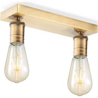 👉 Opbouwspot glas brons Home sweet Nitro 2 lichts - vintage 8718808190640