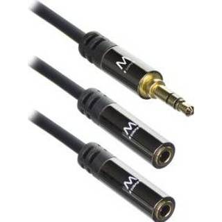 👉 Audiokabel zwart Ewent EW9236 audio kabel 0,15 m 3.5mm 2 x 8056045874719