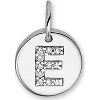 👉 Bedel zilver active Letter E Hanger van met Zirkonia?s