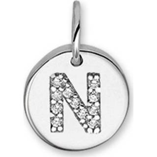 👉 Bedel zilver active Letter N Hanger van met Zirkonia?s