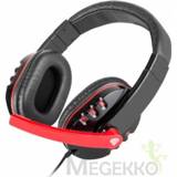 👉 Hoofdband zwart rood Natec Genesis HM12X Stereofonisch Zwart, 5901969401110