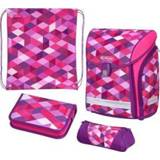 👉 Polyester meisjes roze Herlitz Pink Cubes schooltasset [50022083] 4008110575094