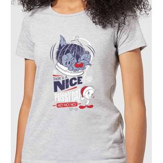👉 Looney Tunes Tweety Pie Pussy Cat Women's Christmas T-Shirt - Grey - 5XL - Grijs