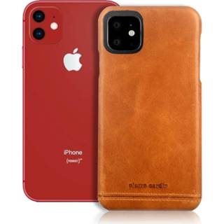 👉 Cognac echt leer backcover hoes zwart Pierre Cardin - lederen iPhone 11 9145425554118