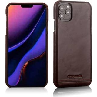 👉 Coffee echt leer backcover hoes bruin Pierre Cardin - lederen iPhone 11 Pro 9145425554149