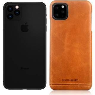 👉 Cognac echt leer backcover hoes bruin Pierre Cardin - lederen iPhone 11 Pro Max 9145425554194