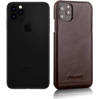 👉 Coffee echt leer backcover hoes bruin Pierre Cardin - lederen iPhone 11 Pro Max 9145425554200