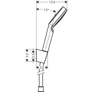 👉 Hansgrohe Crometta 1jet porter doucheset ecosmart met slang 125 cm. wit-chroom