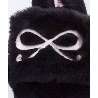 👉 Hunkemöller Bow fake fur top slipper Zwart