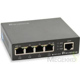 👉 Netwerk-switch zwart LevelOne GEP-0523 Gigabit Ethernet (10/100/1000) Power over (PoE) 4015867207437