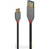 👉 Zwart mannen vrouwen Lindy 36895 0.15m USB C A Mannelijk Vrouwelijk USB-kabel 4002888368957