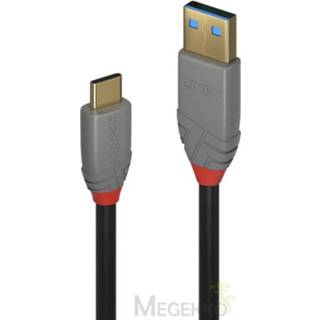 👉 Zwart grijs mannen Lindy 36912 USB-kabel 1,5 m USB C A Mannelijk Zwart, 4002888369121