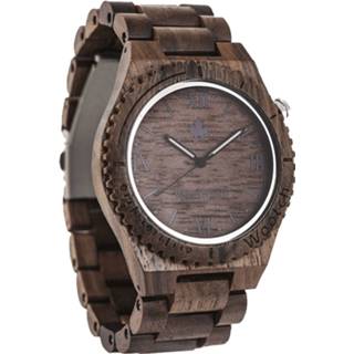 👉 Horloge houten hout walnoot saffier gecoat spatwaterdicht bruin Wootch Walnut 7438225863828