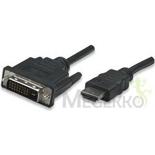 Zwart mannen Manhattan 322782 HDMI DVI-D 24+1 kabeladapter/verloopstukje 766623322782