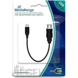 👉 Zwart mannen vrouwen MediaRange MRCS168 0.2m Micro-USB B USB A Mannelijk Vrouwelijk USB-kabel 4260459613015