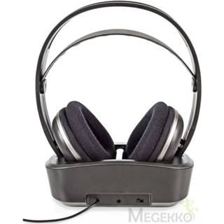 👉 Draadloze hoofdtelefoon zwart zilver | Radiofrequentie (RF) Over-ear Oplaadstation / 5412810266470