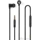 👉 Headphone zwart aluminium Wired Headphones | 1.2m Flat Cable In-Ear Built-in Microphone Black 5412810304738