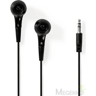 👉 Headphone zwart Wired Headphones | 1.2m Round Cable In-Ear Black 5412810304677