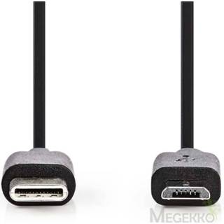 👉 Zwart USB 2.0-Kabel | Type-C™ Male - Micro-B 1,0 m [CCGB60750BK10] 5412810289004