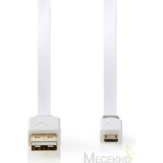 👉 Wit USB 2.0-kabel plat | A male - Micro-B 1,0 m 5412810273447