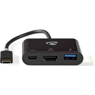 👉 Antraciet Nedis CCBW64765AT02 kabeladapter/verloopstukje USB-C USB-C/USB 3.1/HDMI 5412810265343
