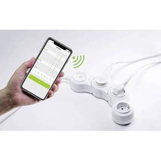 👉 Basetech BT-1911220 WiFi-stekkerdoos 3-voudig Wit Platte stekker