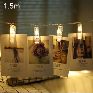 Batterij active 1.5 m Foto Clip LED Fairy String Light, 10 LEDs 2 x AA Batterijen Box Kettingen Lamp Decoratieve Licht voor Thuis Opknoping Pictures, DIY Party, bruiloft, kerstversiering 6922661665050